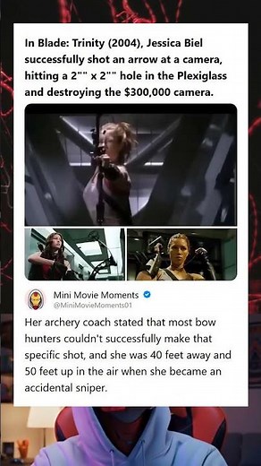 Blade Trinity 2004 Jessica Biel Accidentally Destroys a 300000 Camera with an Arrow