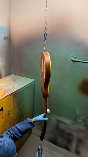 Laying the first colour coat on the Centaur build! - #citharaguitars #guitar #pinballguitar #guitarsofinstagram #pinballlife #pinball #guitarpainting | Cithara Guitars Inc