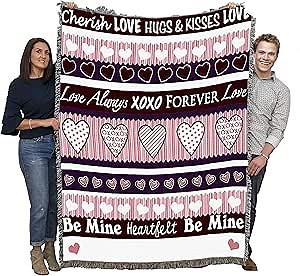 Pure Country Weavers Sweetheart Blanket - Gift Tapestry Throw Woven from Cotton - Made in The USA (72x54)