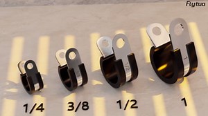 3/8 Inch Cable Clamp 20 Pack, 304 Stainless Steel Rubber Cushion Insulated Pipe Clamps, Metal Clamp, Cable Holder, Tube Clamps for Pipe or Wire Management