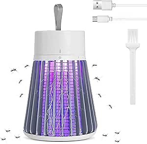 Bug Zapper Indoor Outdoor, Electric Fly Zapper Mosquito Zapper, Rechargeable Fly Zapper Mosquito Trap, Portable USB Recharge Mosquito Killer for Bedroom Camping Home Party