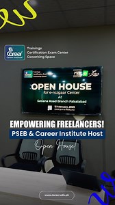 Great News for Freelancers & Entrepreneurs! 🚀 Pakistan Software Export Board (PSEB), in partnership with Career Institute, hosted a successful Open House at the e-Rozgaar Center (Career Institute, Satiana Road Branch, Faisalabad). This initiative is dedicated to empowering freelancers and entrepreneurs by providing coworking opportunities, fostering innovation, and building a thriving digital community. #eRozgaar #CareerInstitute #PSEB #Freelancing #Entrepreneurship #Coworking #FutureOfWork | C