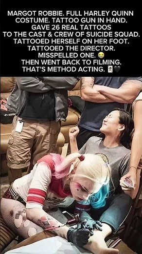 Margot Robbie Gave 26 Real Tattoos To The Suicide Squad Cast & Crew In Full Costume 😭🃏🖤
