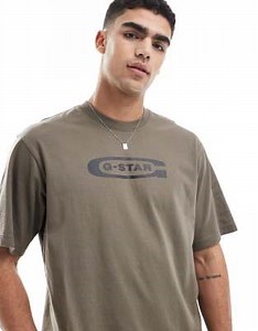 G-Star – Oversize-T-Shirt in Grün mit Old-Skool-Logo | ASOS