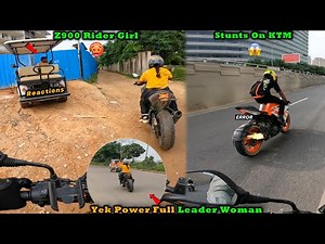 Z900 Girl Rider 🔥 | Stunts on KTM 😱 | Yek Power Full Woman Ride Superbike