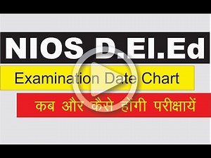 NIOS D.El.Ed Examination Scheduled (Exam & Practical) Date