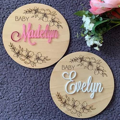 Personalized Baby Announcement Sign, Custom Baby Name Flower Reveal Sign, Baby Arrival Sign, Hospital Baby Sign, Newborn Baby Gift, Photo Prop, Gender Reveal, Floral Baby Sign