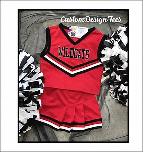 Red and Black Cheer Uniform, Cheerleading Outfit, Toddler Cheer Uniforms, Girls Cheer Uniform, School Spirit Uniforms, Toddler Cheer Outfit - Etsy