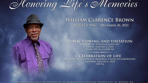 In times of darkness, love sees, In time of silence, love hears, In times of doubt, love hopes, In times of sorrow, love heals and in all times, love remembers. May time soften the pain, until all that remains Is the warmth of the memories and the love. Please keep the Brown family in your thoughts and prayers during this difficult time. Professional Services Entrusted To Gardenview Funeral Chapel Gardenviewfuneralchapel.com *We Do Not Own Copyrights To The Music* | Gardenview Funeral Chapel