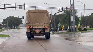 Louisiana National Guard search and rescue vehicles are moving out of Westwego as hurricane-force winds push through Terrebonne and Lafourche | WVUE FOX 8