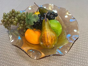Iridescent Carnival Glass Bowl: Large Orange Gold Centerpiece - Etsy