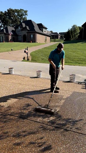 We are sealing a 3,830 sq ft aggregate in Thompsons Station, TN driveway today! The homeowner wanted to ensure that they had this completed prior to the winter months. We pressure washed, filled in all of the cracks, and sealed the entire driveway with two coats in a total of two days. If you would like to have your aggregate sealed, we will be sealing driveways through the end of November. Visit us online at www.superiorexteriorsusa.com to book your estimate today! #pressurewashing #concretesea