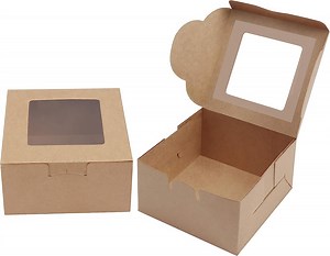 [Hot Item] Custom Brown Paper Kraft Single Bakery Pastry Boxes with Window