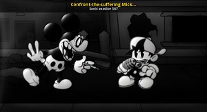 Confront-the-suffering Mickey mouse vs boyfriend w Mod for Friday Night Funkin' | FNF Mods