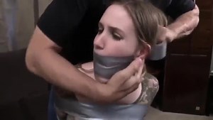Duct Tape Wrap Gagged Bondage