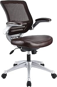 Modway Edge Leather Office Chair in Brown