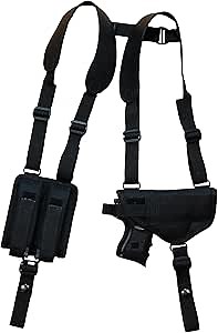 Barsony New Concealment Shoulder Holster w/Double Mag Pouch Compact 9mm 40 45