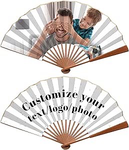 Personalized Photo Folding Fan, Decorative Folding Fans with Customizable Photos for Shows, Parties, Weddings, Birthday Gifts, Customized Corporate Hand Held Folding Fan