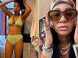 Shalisha James-Davis shows off in a skimpy swimsuit while on holiday