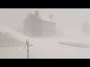 A glimpse of Fort Ontario through the swirling snow