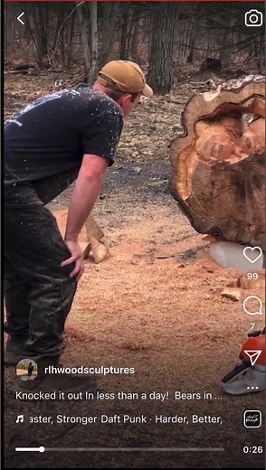 Last year when Richard was filmed for a docu-series. See what he made in less than a day. | RLH Wood Sculptures - Richard L. Hamilton