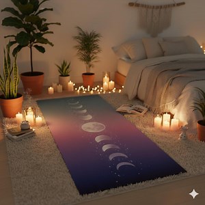 Moon Phase Yoga Mat, Extra Thick Natural Rubber, Spiritual Gift - Etsy