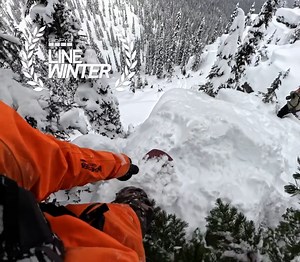 @dustincraven securing one of the top picks from the #GoProLineofTheWinter | GoPro | Travis Rice