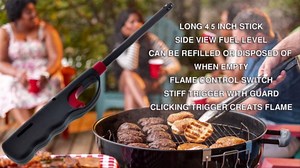 Handi Flame BBQ Grill Click Lighter Refillable Candle Fireplace Kitchen Stove Wind Resitent Long Stem