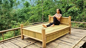 How To Make Bamboo Bed - Homemade furniture - Survival Shelter & Bamboo House. | Kaleb Mountain life
