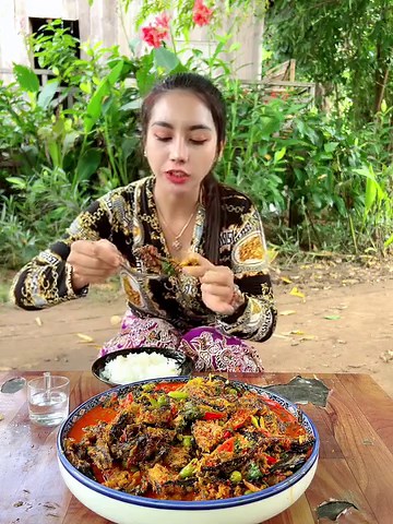 Yummy food stir-fry cook recipe and eat | Polin chan