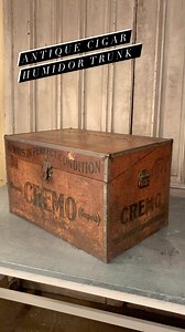 Awesome cigar humidor advertising trunk! #cremo #humidor #antiquehumidor #cigaraficionado | Columbus Architectural Salvage