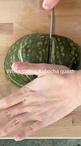 4.5K views · 38 reactions | When cutting Kabocha squash, we usually give it a chamfered edge. The technique is called Mentori. Mentori helps to keep it from falling apart when cooked and makes the end product look nicer too. #kabocha #cookingtechniques #japanesefood #japanesecooking101 #mentori | Japanese Cooking 101 | Facebook