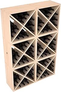 Wine Racks America, 144 Bottle Premium Modular Cube Wine Rack, Easy Assembly, Stackable Wooden Wall Wine Rack, Handcrafted in USA, Pine (Unstained)