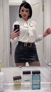 Crossdresser Iskra in white blouse. #genderbender #transformation #iskraelectrical