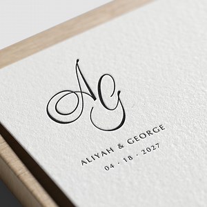 Calligraphy Wedding Monogram Logo Design: Modern Couple Initials - Etsy