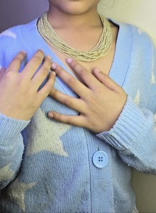 Light LC Yellow Diamond Cut Crystal Necklace