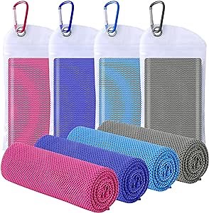 Cooling Towel 4 Packs (40""x12""),Cooling Towels for Neck and Face, Ice Towel, Soft Breathable Chilly Towel for Hot Weather Yoga,Workout,Gym,Golf,Camping,Sports & More Activities