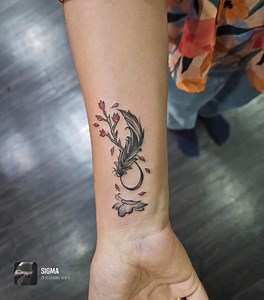 Tatynpobka tattoos Infinity feather tattoo  Done by@surojit Appointment & consultations Call or Whatsapp 9678932725 We accept all credit card/debit Card/UPI / payments #tattooappointmentsavailable #tattooguwahatiartist #tattoobestshop #tattoodesigns #tattooideas #tattooartist #tattooart #tattoostyle #tattoodesign | Tatynpobka tattoos | Facebook