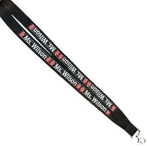 Professional Lanyard - 3/4" - 100% Cotton Lanyard (Clasp) Personalized with Your Text (Black) | Totally Customizable Lanyard Insert Name or Company