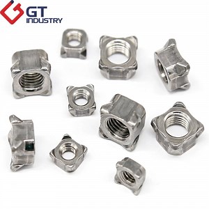 [Hot Item] Nut PTFE Coated Projection Carbon Steel T Square DIN 928 Metric M8 M20 M10 M12 Plain Four Spot Hex Flange Weld Nuts with Pilot