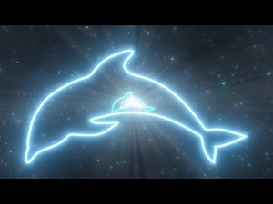 Ocean Dolphin Aquatic Creature Shape Outline Glow Neon Lights Tunnel 4K Motion Background for Edits