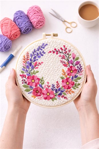 Floral Printable Punch Needle, Pattern for Beginners, Instant Download, Punch Needle Design, PDF Pattern, Nature Template, Handmade - Etsy