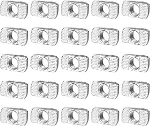 25 PCS M8 T Slot Nut, T-Nuts, T Slot-Nut for 4040 Aluminum Extrusion Profile Series