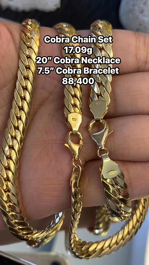 Cobra Chain Set 😍 #18kAu750 #18ksaudigoldrealgold #18krealgold #18karatgoldjewelry #18karatsaudigold #gold #GoldInvestment #goldinvesting #GoldInvestmentIsAWiseInvestment | Tita Finds