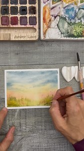 Loose watercolor landscape….part of my daily practice. ☺️ #watercolorlandscapepainting #amberlanewatercolor #amberlane_art | Amber Lane Art