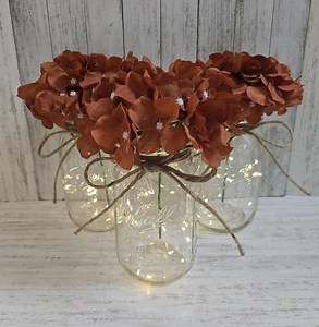 Fall Wedding Centerpieces, Lighted Boho Decor, Mason Jar Event Centerpiece, Rustic Bridal Shower Decor, Wedding Reception Table Centerpiece - Etsy