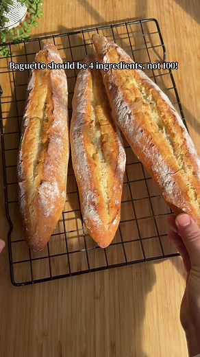 Homemade Baguette Recipe with 4 Simple Ingredients