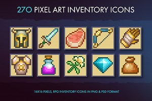 Pixel Art Inventory Icons - 16x16, an Icon by Yusuf Artun