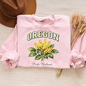 Oregon State Flower Crewneck, Oregon Grape Sweatshirt, Gildan 18000 Pacific Northwest Floral Shirt, PNW Botanical Gift - Etsy Australia