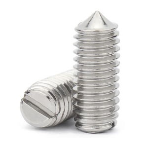 [Hot Item] Chinese Supplier Steel Stainless Steel Inch Metric Size Cone Point Slotted Set Screw